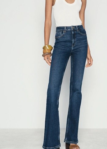 Zara lacivert flare jean