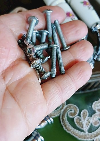 Çiçek Desenli Beyaz porselen kulp - Görsel 9