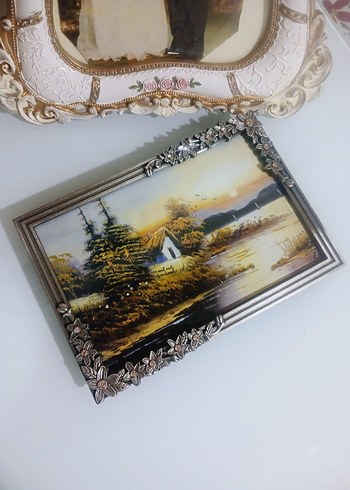 GÜMÜŞ Renkli Parlak Çiçek Desenli Çerçeve - Görsel 2