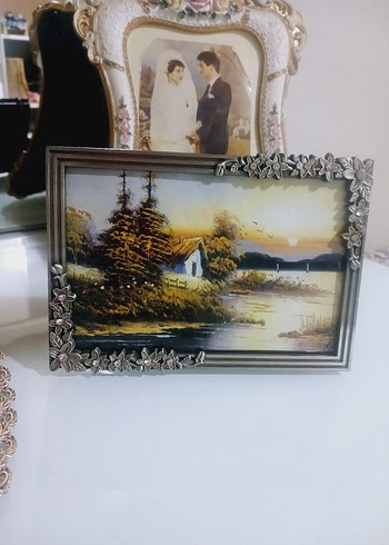 GÜMÜŞ Renkli Parlak Çiçek Desenli Çerçeve - Görsel 4