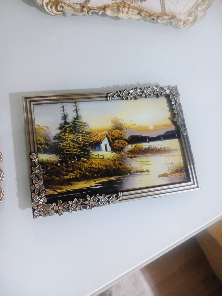 GÜMÜŞ Renkli Parlak Çiçek Desenli Çerçeve - Görsel 3