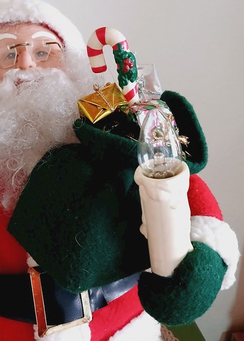 Işıklı Noel Baba Figürü VİNTAGE HAREKETLİ 48 cm - Görsel 9