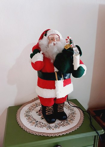 Işıklı Noel Baba Figürü VİNTAGE HAREKETLİ 48 cm - Görsel 8