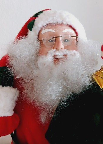 Işıklı Noel Baba Figürü VİNTAGE HAREKETLİ 48 cm - Görsel 5