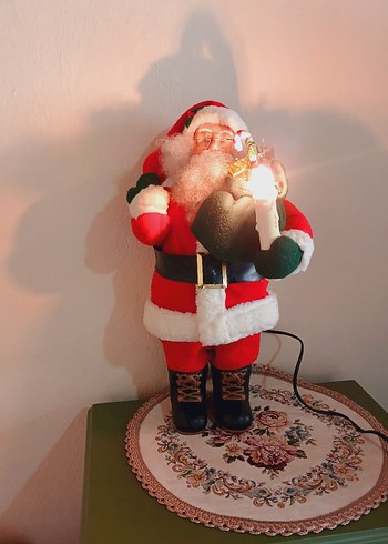 Işıklı Noel Baba Figürü VİNTAGE HAREKETLİ 48 cm - Görsel 2
