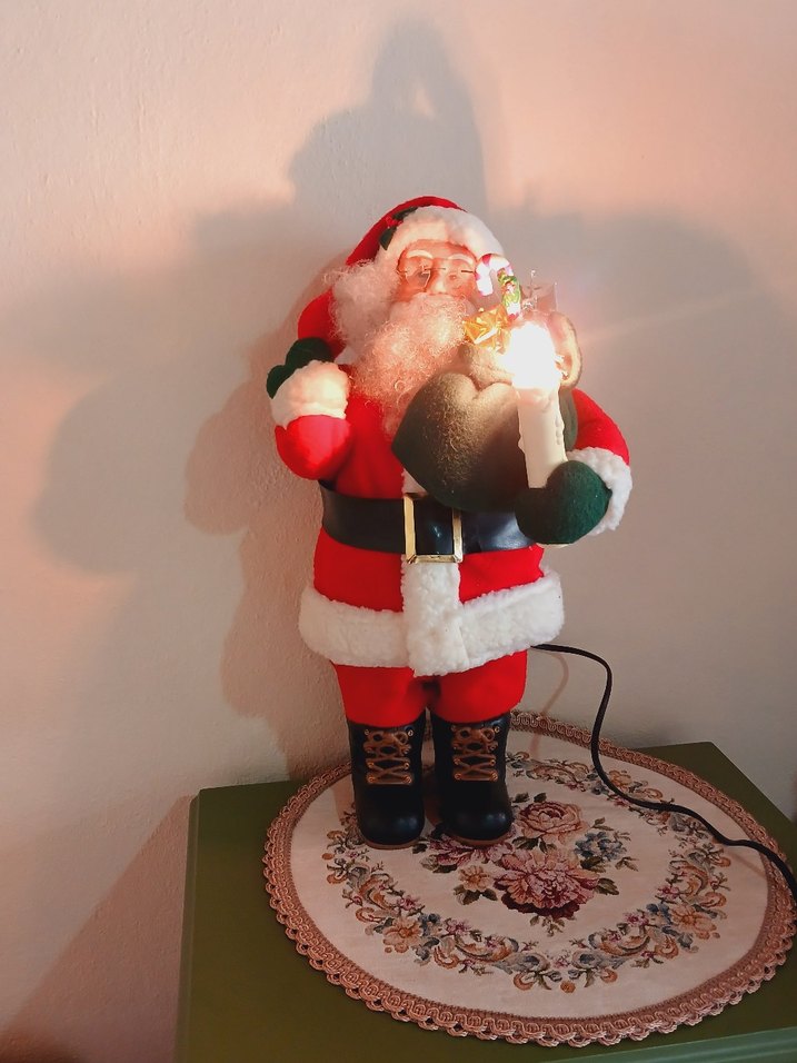 Işıklı Noel Baba Figürü VİNTAGE HAREKETLİ 48 cm - Görsel 2