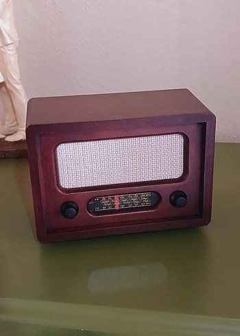 Kahverengi Retro Müzik Sistemi ahşap radyo - Görsel 6