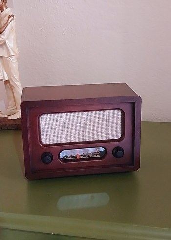 Kahverengi Retro Müzik Sistemi ahşap radyo - Görsel 5