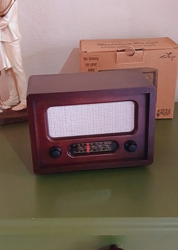 Kahverengi Retro Müzik Sistemi ahşap radyo - Görsel 2