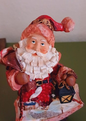 VİNTAGE POLYESTER Kırmızı Noel Baba Biblosu - Görsel 6