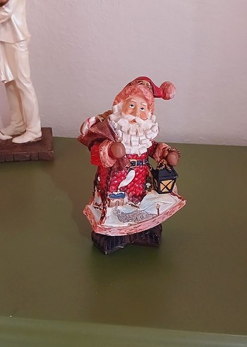 VİNTAGE POLYESTER Kırmızı Noel Baba Biblosu - Görsel 5