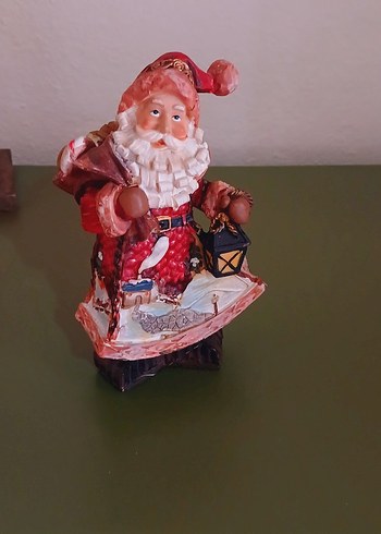 VİNTAGE POLYESTER Kırmızı Noel Baba Biblosu - Görsel 3