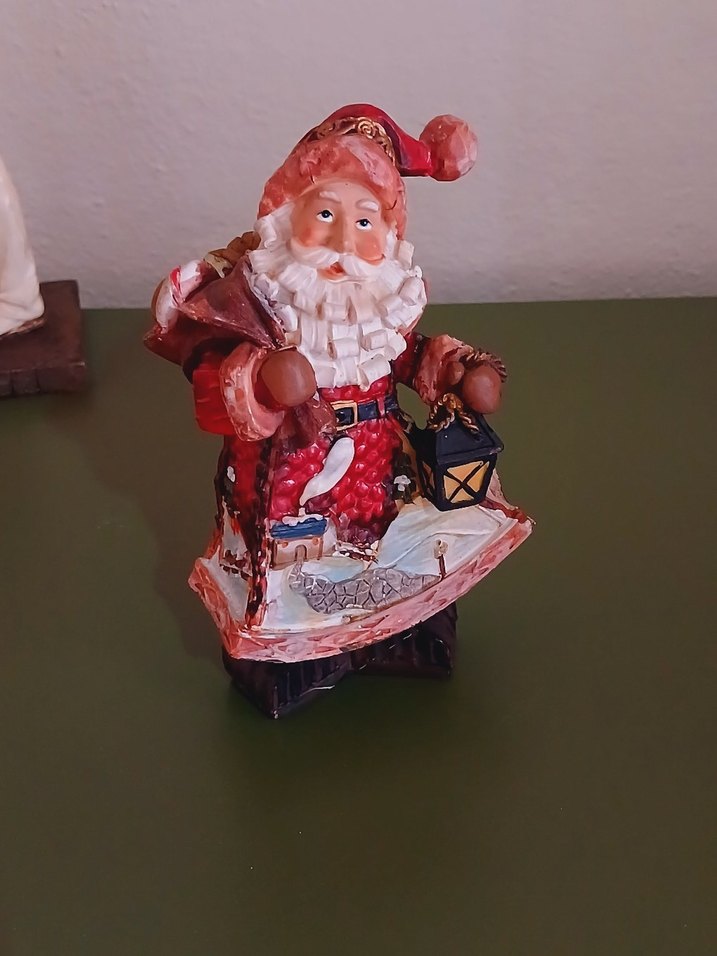 VİNTAGE POLYESTER Kırmızı Noel Baba Biblosu - Görsel 2