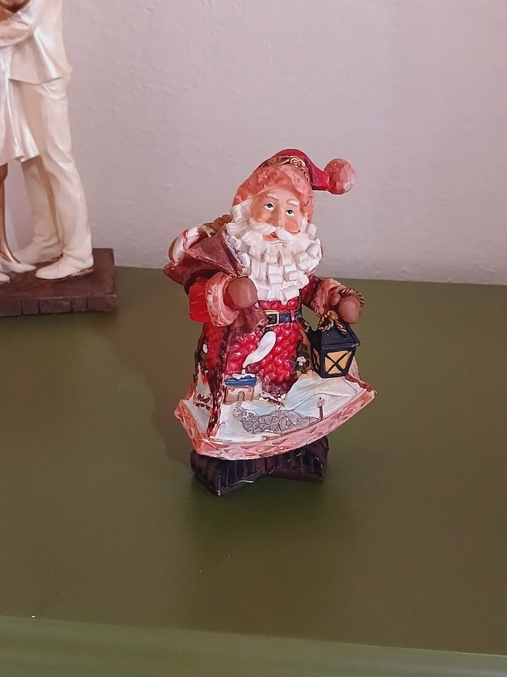 VİNTAGE POLYESTER Kırmızı Noel Baba Biblosu - Görsel 5