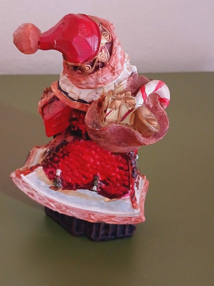 VİNTAGE POLYESTER Kırmızı Noel Baba Biblosu - Görsel 4