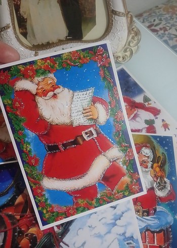 Renkli Noel Baba Temalı Yeni Yıl Kartları - Görsel 4