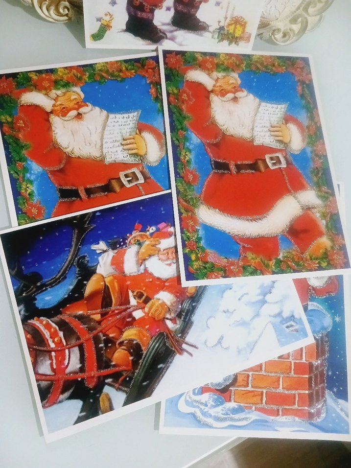 Renkli Noel Baba Temalı Yeni Yıl Kartları - Görsel 5