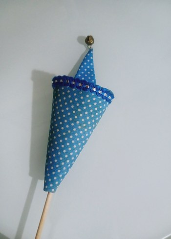 Mavi Renkli Ahşap Külah Bebek palyaço biblo - Görsel 8