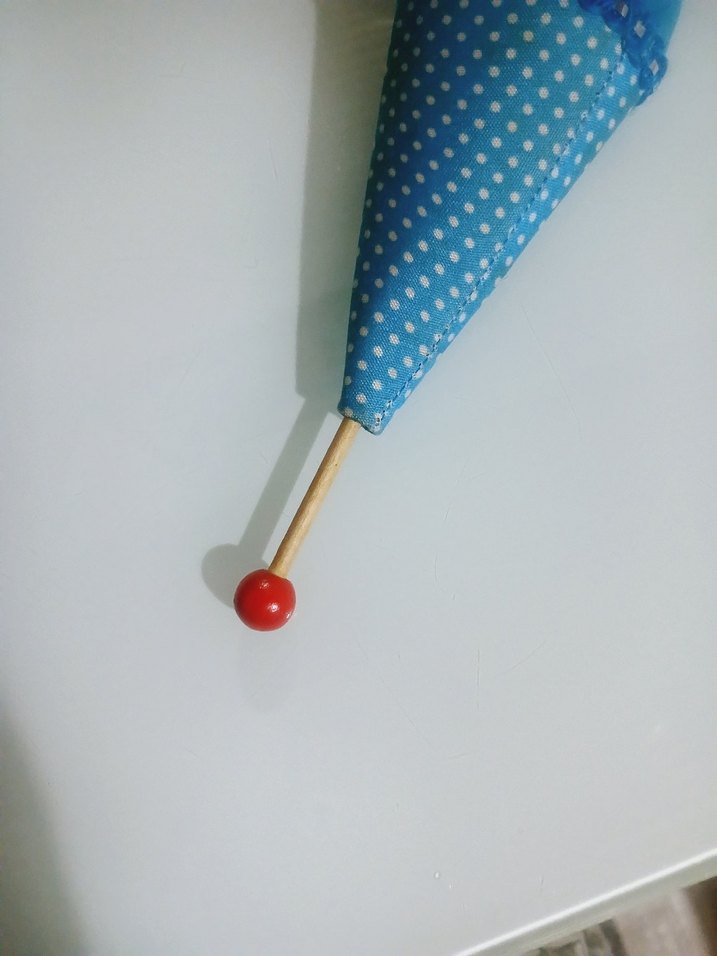 Mavi Renkli Ahşap Külah Bebek palyaço biblo - Görsel 5