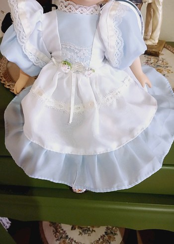 Beyaz Pastel Renkli Bebek vintage porselen bebek - Görsel 7