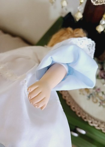 Beyaz Pastel Renkli Bebek vintage porselen bebek - Görsel 2