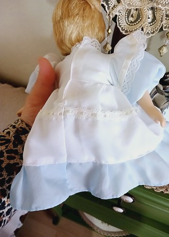 Beyaz Pastel Renkli Bebek vintage porselen bebek - Görsel 4