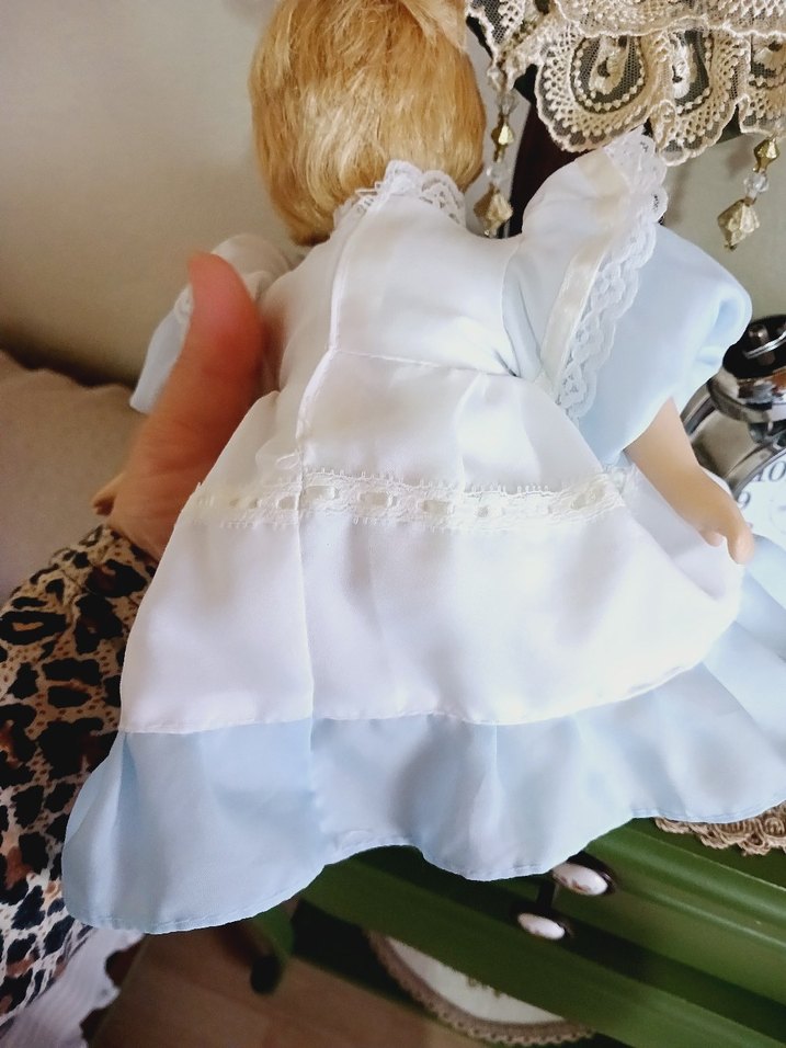 Beyaz Pastel Renkli Bebek vintage porselen bebek - Görsel 4