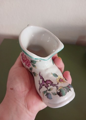 english damgalı ayakkapı biblo vazo - Görsel 7