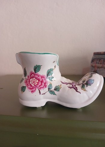 english damgalı ayakkapı biblo vazo - Görsel 4