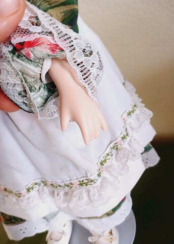 Beyaz Elbiseli Pastel Bebek vintage porselen bebek 40 cm - Görsel 6