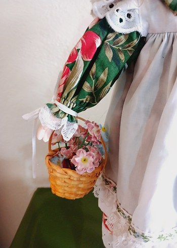 Beyaz Elbiseli Pastel Bebek vintage porselen bebek 40 cm - Görsel 9