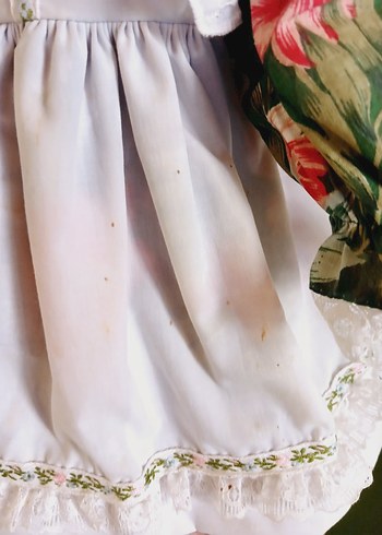 Beyaz Elbiseli Pastel Bebek vintage porselen bebek 40 cm - Görsel 8