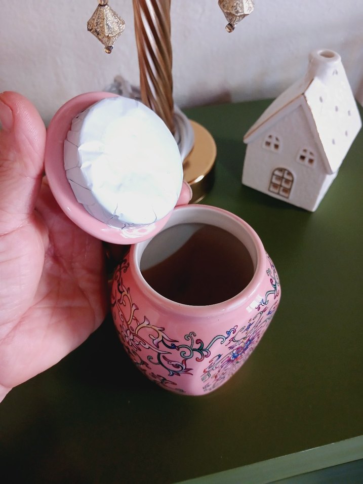 Pembe Çiçek Desenli VİNTAGE Vazo - Görsel 5