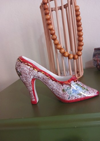 Pembe Çiçek Desenli Sırça Topuklu Kadın Ayakkabı biblo - Görsel 4