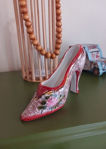 Pembe Çiçek Desenli Sırça Topuklu Kadın Ayakkabı biblo - Görsel 3