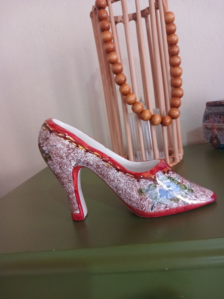 Pembe Çiçek Desenli Sırça Topuklu Kadın Ayakkabı biblo - Görsel 4