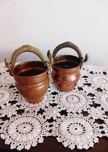 Parlak Kahverengi Bakır Mini bakraç
