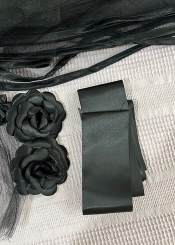 Siyah Gotik Düğün Aksesuar Seti - Görsel 3