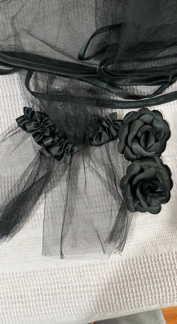 Siyah Gotik Düğün Aksesuar Seti - Görsel 2