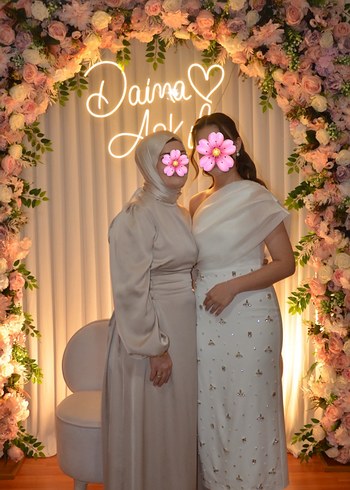 Askile Drapeli Uzun Beyaz Straplez Abiye - Görsel 4