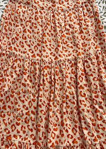 Kadın Bohem Leopar Desenli Uzun Etek - Görsel 3