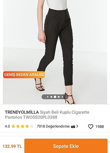 Trendyol & Milla Trendyol milla trendyolmilla Siyah beli kuplu cigarette pantolon