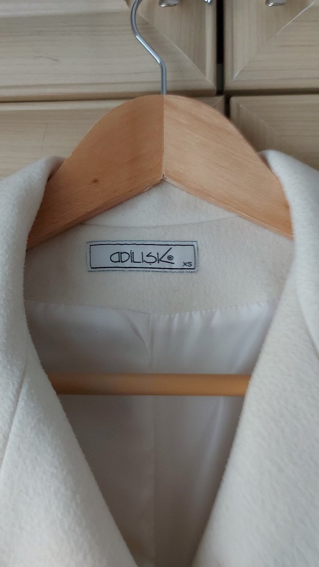 Adil Işık xs kemik renk Kadın Kışlık Manto - Görsel 5