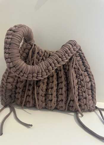 Bohem Örgü Kadın Çanta vizon - Görsel 2