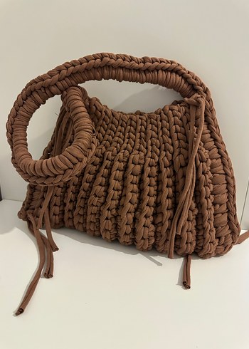 Örgü Kadın Çanta Kahverengi - Görsel 4