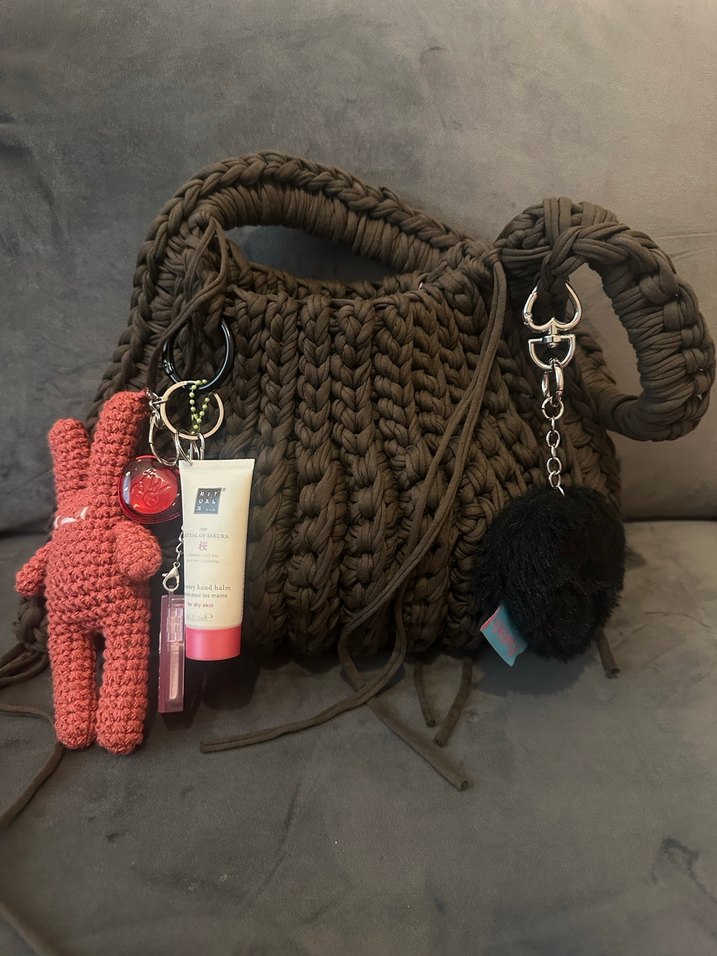 Örgü Kadın Çanta Kahverengi - Görsel 2