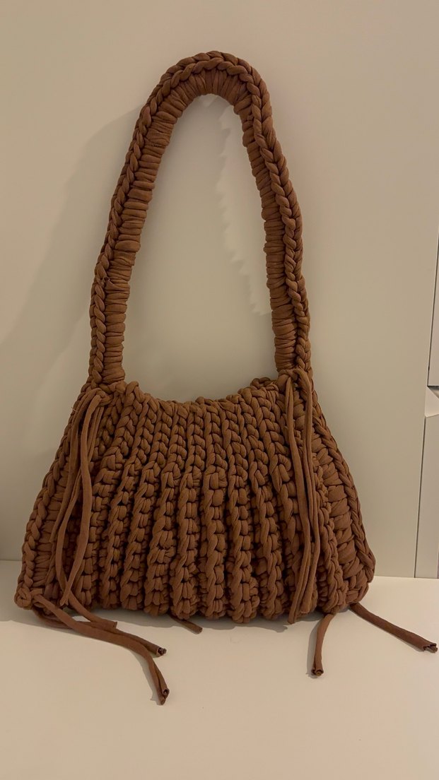Örgü Kadın Çanta Kahverengi - Görsel 3