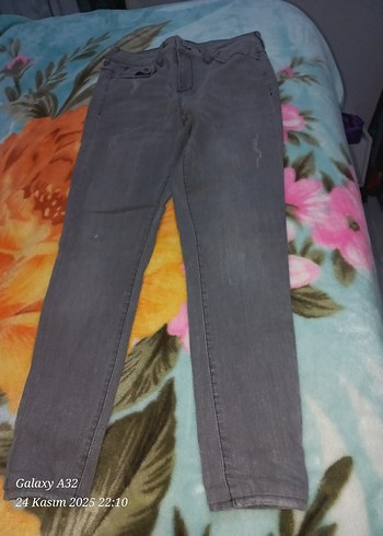 Gri Dar Kesim Kadın Kot Pantolon - Görsel 3