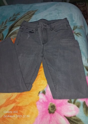 Gri Dar Kesim Kadın Kot Pantolon - Görsel 5