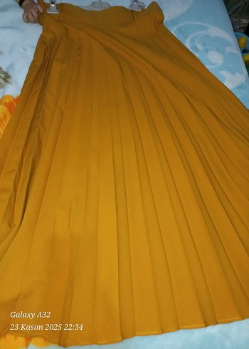 Pileli Tesettur Uzun  Etek 42-44 beden uyumludur - Görsel 4